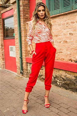 CALÇA CREPE CAROL VERMELHO
