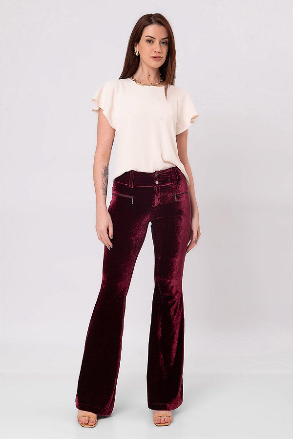 CALÇA VELUDO VELVET WINE