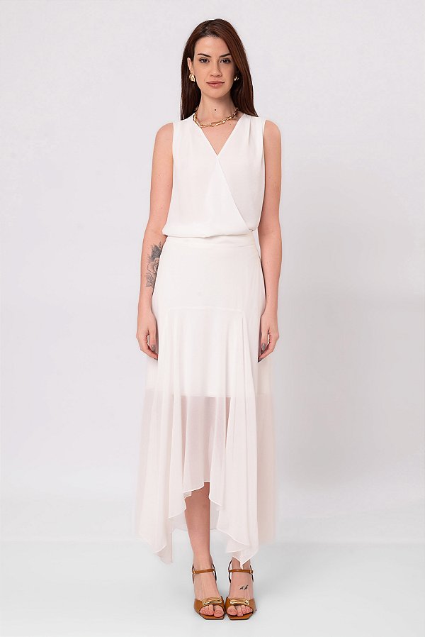 SAIA MIDI HANNA OFF WHITE