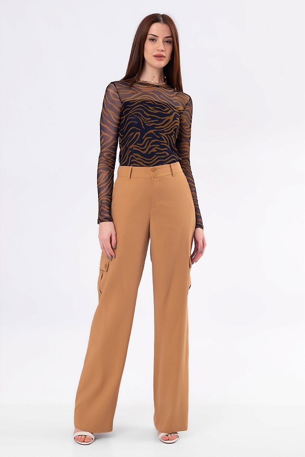 CALÇA BOLSO CLARA OCRE