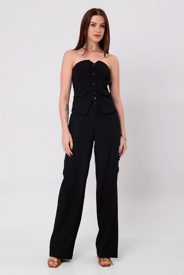 CALÇA BOLSO CLARA PRETO