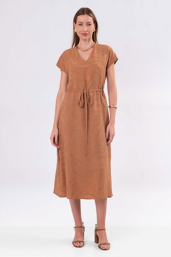 VESTIDO PRINT CAMEL