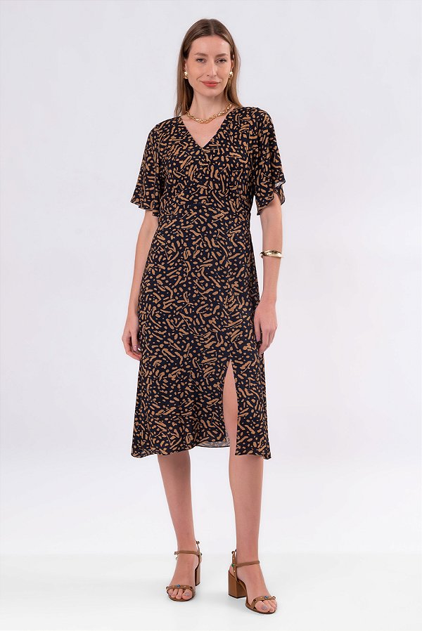 VESTIDO MIDI ASTRAL MARINHO