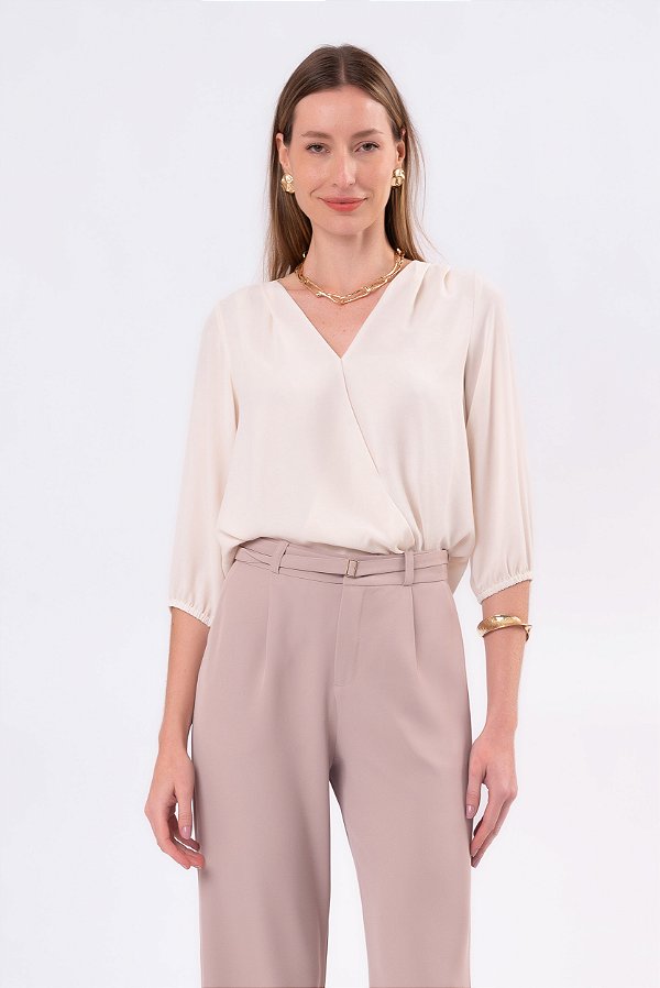 BLUSA 3/4 VIRGINIA CREAM