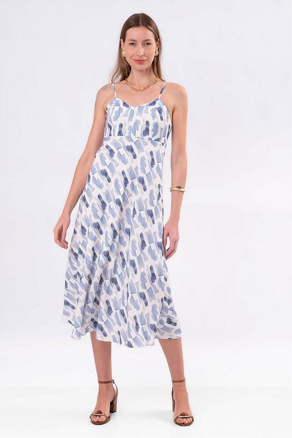 VESTIDO MIDI OCEÂNICA ESTAMPADO