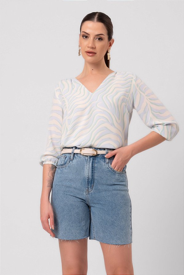 BLUSA ACQUA ESTAMPADA