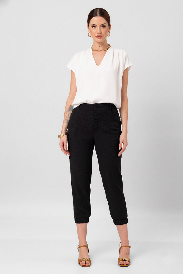 CALÇA CAROL CREPE PRETO