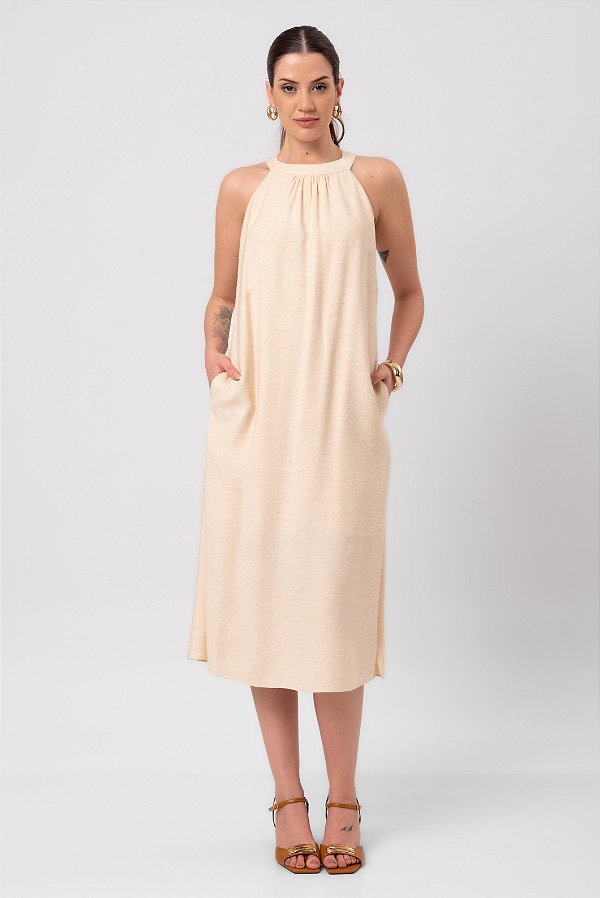 VESTIDO LINEN CAMILLE NATURAL