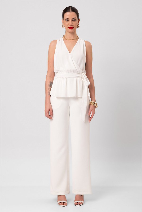 CALÇA CREPE OLÍVIA OFF WHITE