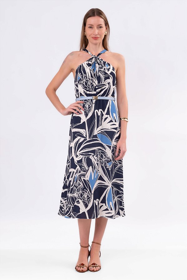 VESTIDO MIDI LUAR ESTAMPADO