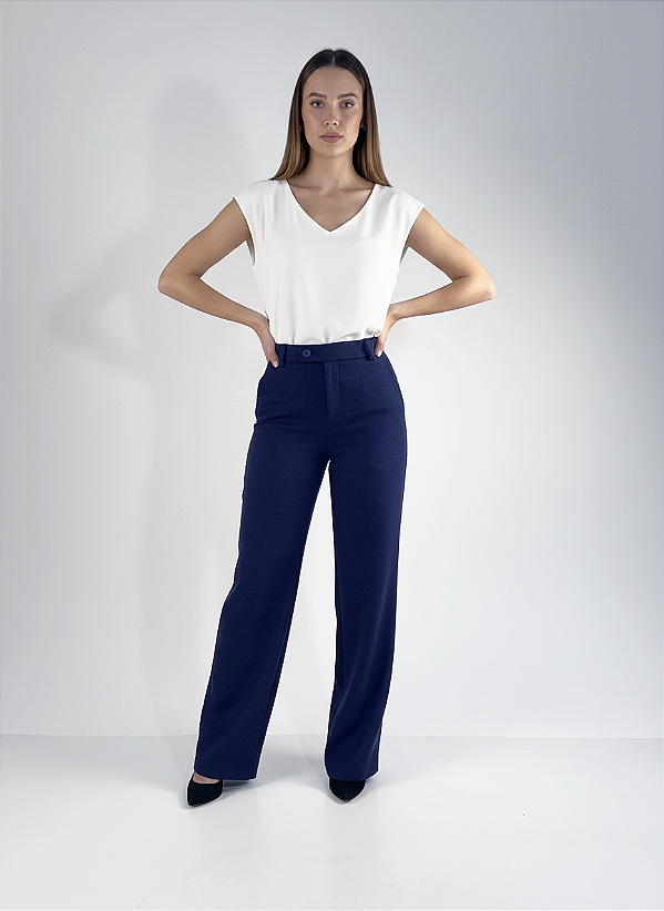 CALÇA RETA CLASSIC MARINHO