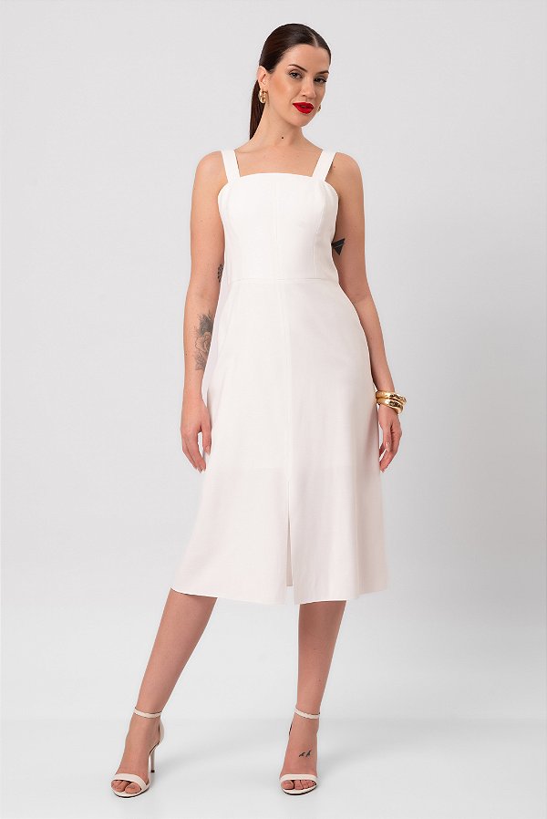 VESTIDO MIDI HELENA OFF WHITE