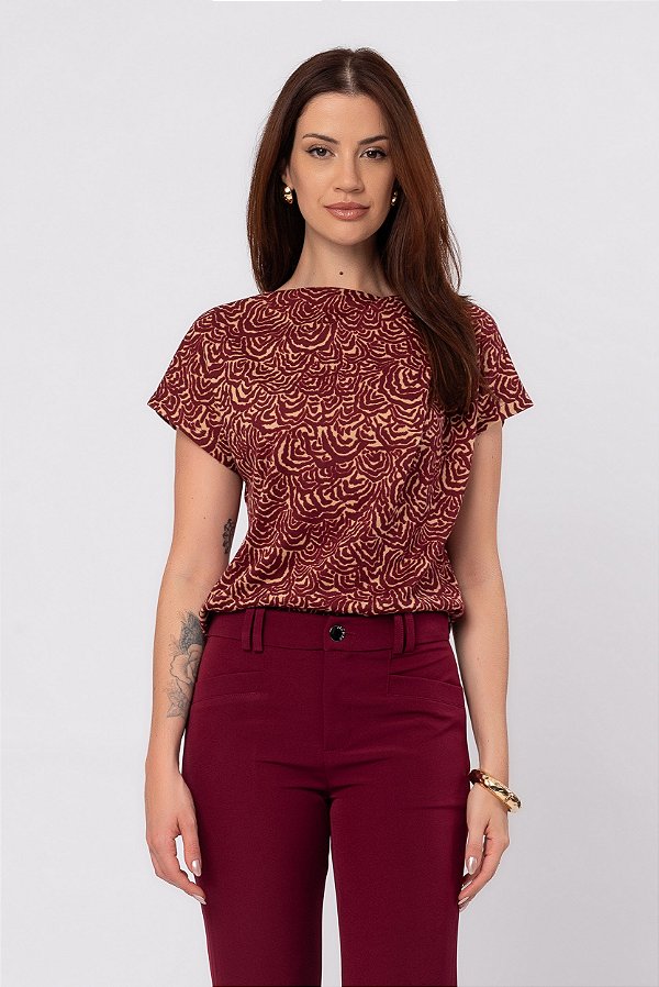 BLUSA PRINT BORDO