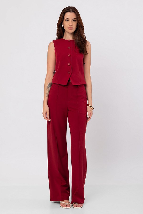 CALÇA RETA HELOÍSA CHERRY