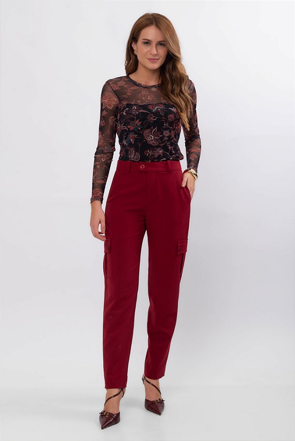 CALÇA SLIN HELOÍSA CHERRY