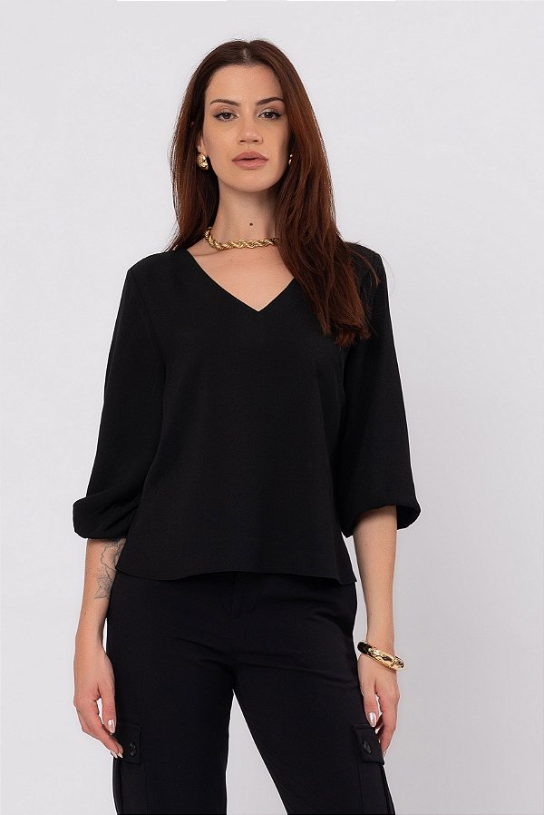 BLUSA 3/4 MILA PRETO