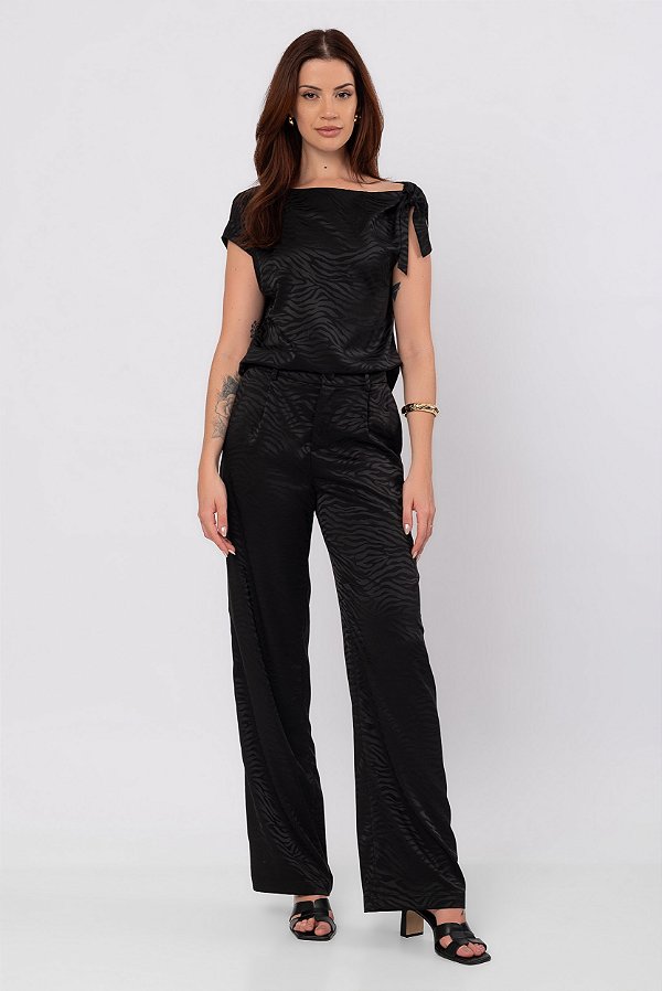 CALÇA RETA BLACK ANIMAL PRETO