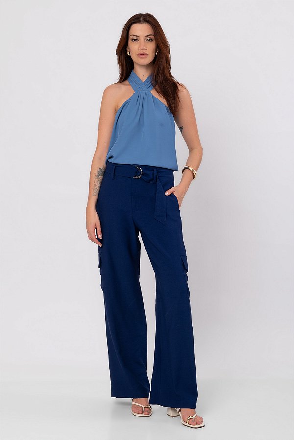 CALÇA BOLSO CARGO STELLA FUTURE BLUE