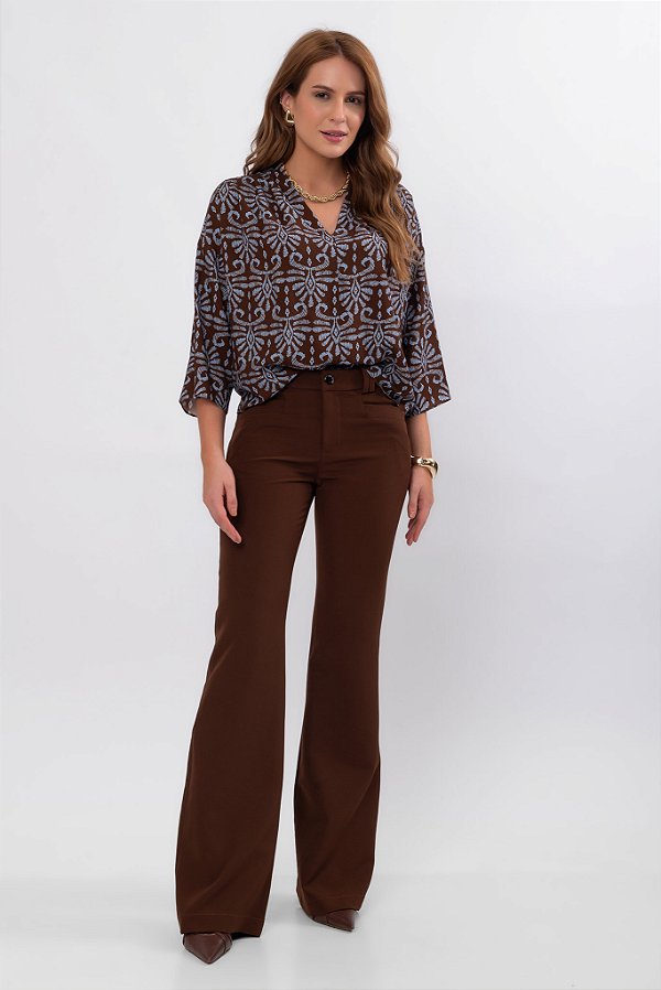 BLUSA 3/4 TRAMA SKY ESTAMPADA