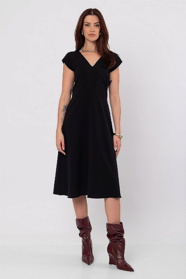 VESTIDO MIDI HELOÍSA PRETO