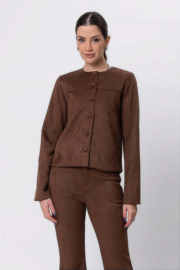 CASACO SUEDE BIA CHOCOLATE SAUCE