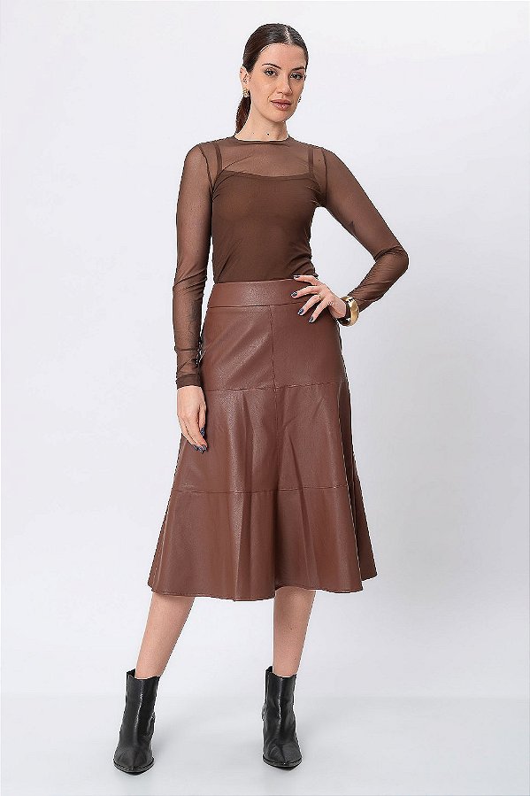 SAIA MIDI LAUREN CHOCOLATE SAUCE