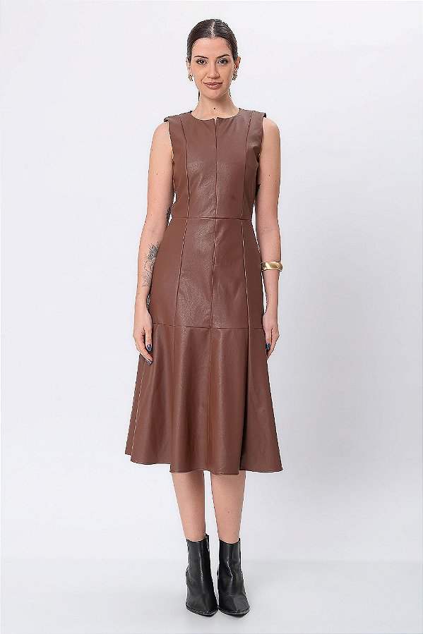 VESTIDO MIDI LAUREN CHOCOLATE SAUCE