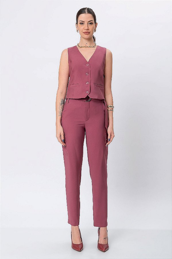 CALÇA SLIM DORIS NOSTALGIC ROSE