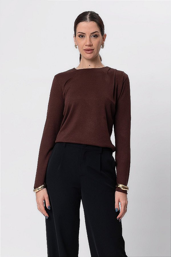 BLUSA MANGA LONGA PREGAS MALU CHOCOLATE SAUCE