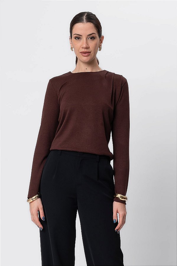 BLUSA MANGA LONGA PREGAS MALU CHOCOLATE SAUCE