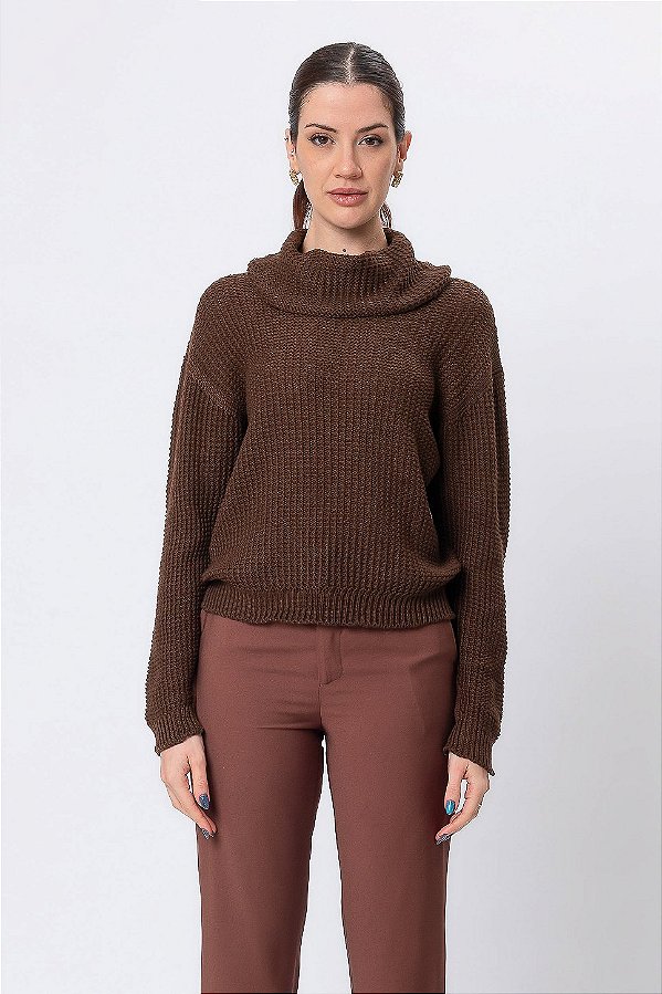 BLUSA GOLA TRICOT CHOCOLATE SAUCE