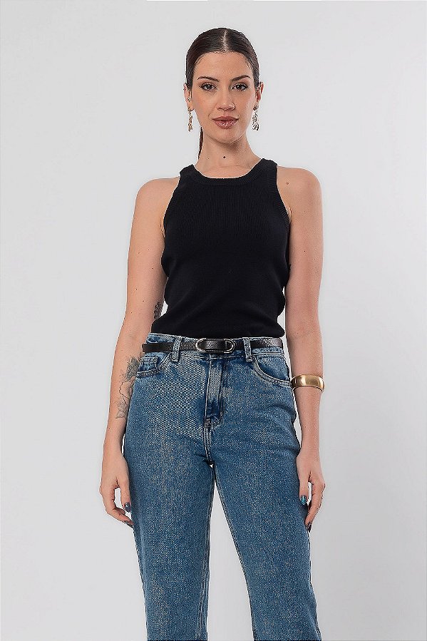 REGATA TRICOT PRETO