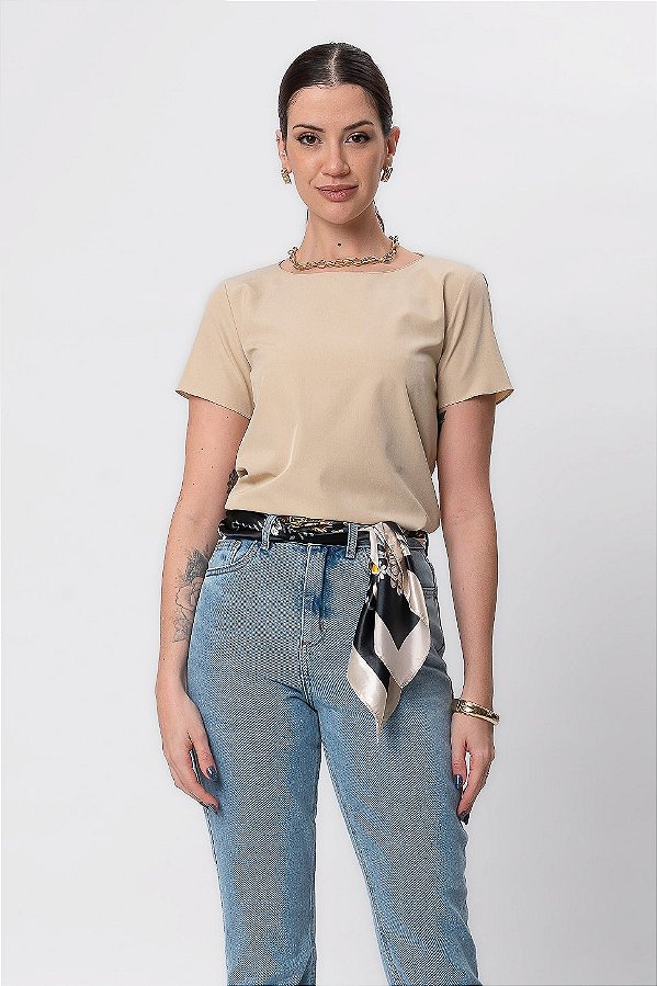 BLUSA MANGA CURTA LONDRES WAX PAPER