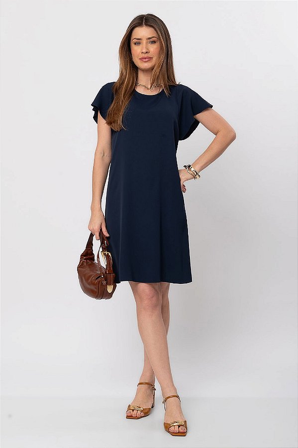 VESTIDO CURTO ANA LÍVIA AZUL MARINHO