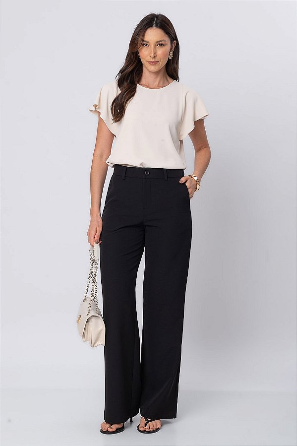 Calça Reta Essential Urban Preto Feminina