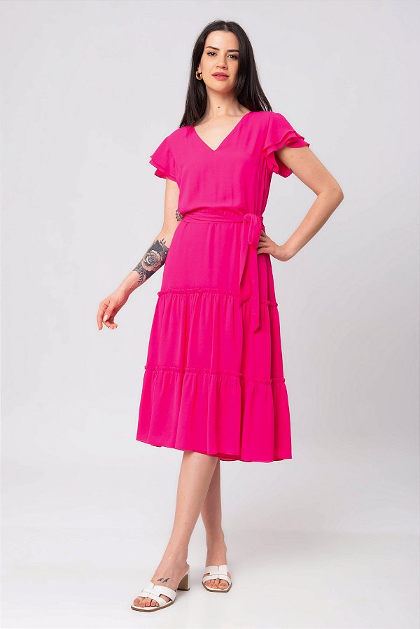 Vestido Cathy Crepe Feminino