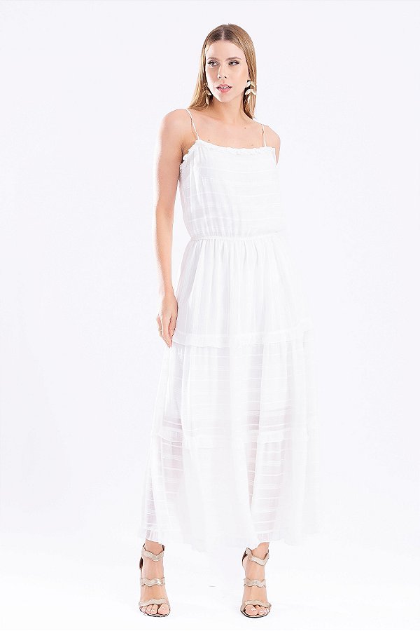 Vestido Midi Longo Alça Ayla Feminino