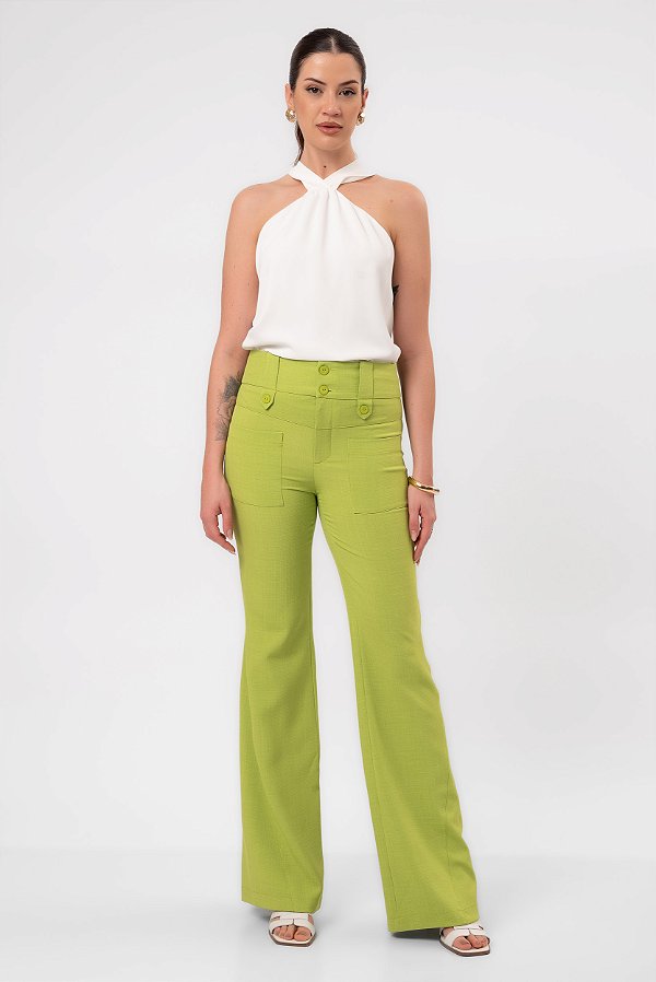 Calça Flare Crepe Agatha Feminina