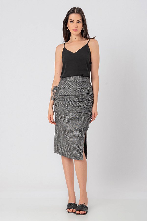 Saia Midi Celebrate Feminina