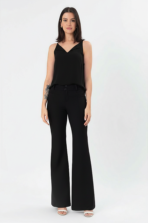 Regata Alça Fina Crepe New Camila Feminina