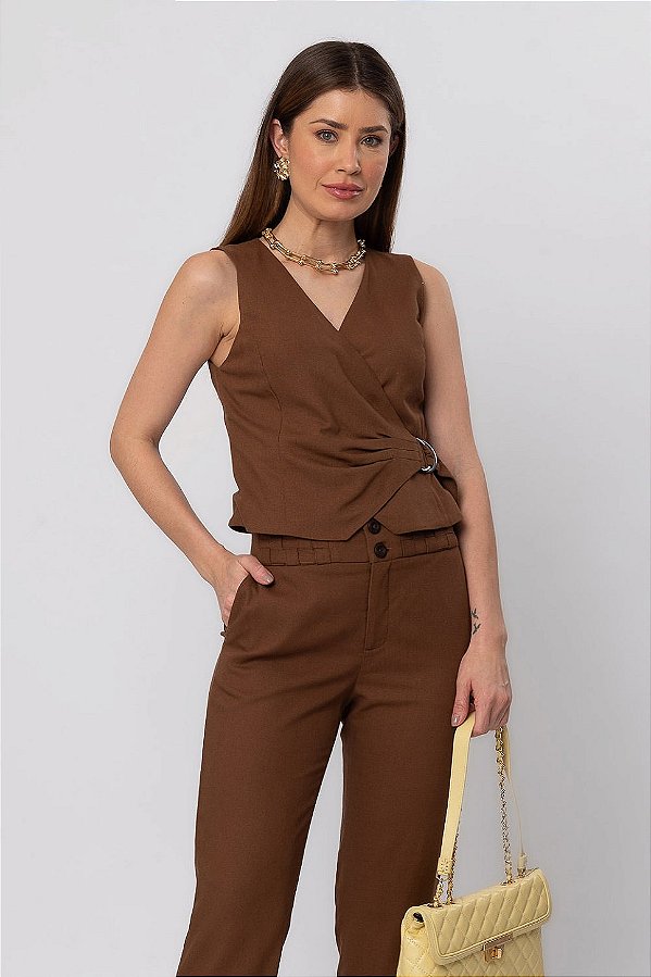 Colete Linen Flora Feminino