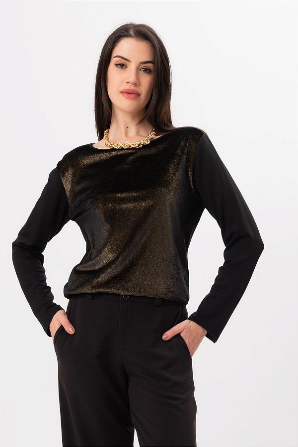 BLUSA FEMININA SHINE VELVET
