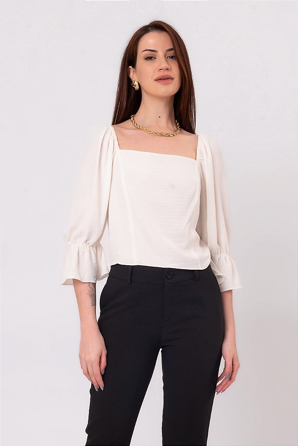 BLUSA LASTEX YASMIN OFF WHITE