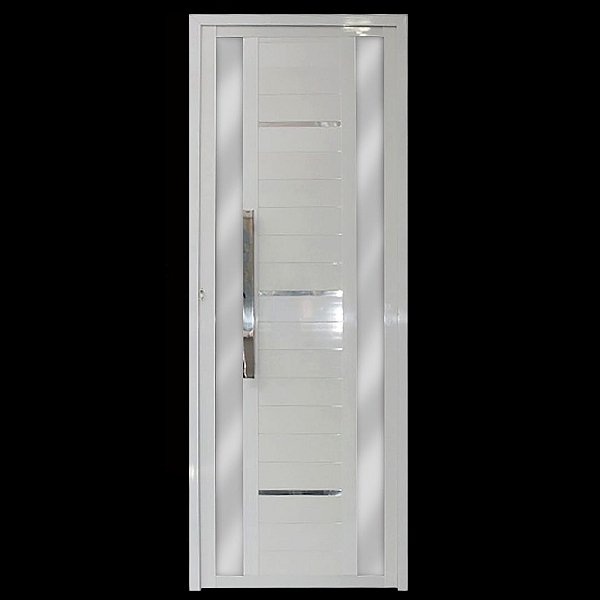 Porta Sublime Branca 210x90 Abertura Direita, Vidro Incolor