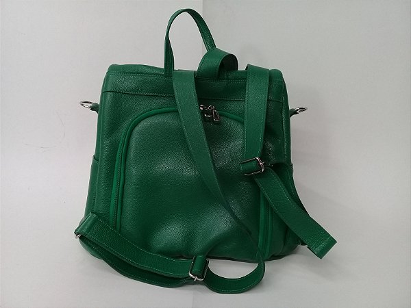 Mochila anti-furto  couro legitimo ( avocado)