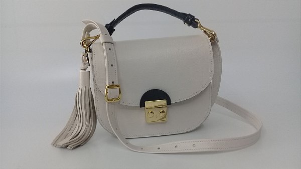 Bolsa estruturada  couro crema