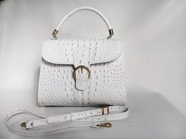 Bolsa Clássica croco white