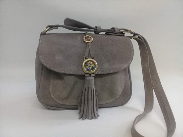 Bolsa em camurça cinza