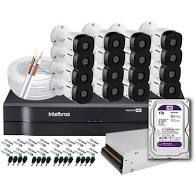 Kit Dvr 16 Canais Multi Hd Intelbras Câmera 2 Mega Full Hd 1 Tera