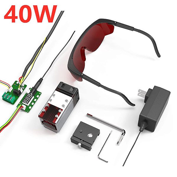 Laser 40 W 12 V X 3a Ttl/pwm adequado P/ gravação e corte azul 450nm 445nm (40000mw)